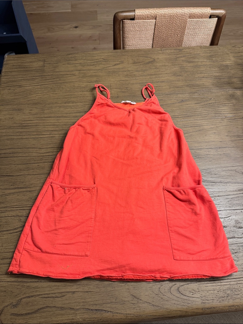 Coral Pocket Tie-Shoulder Dress
